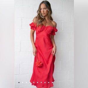 Petal & Pup Oralie Red Midi Dress